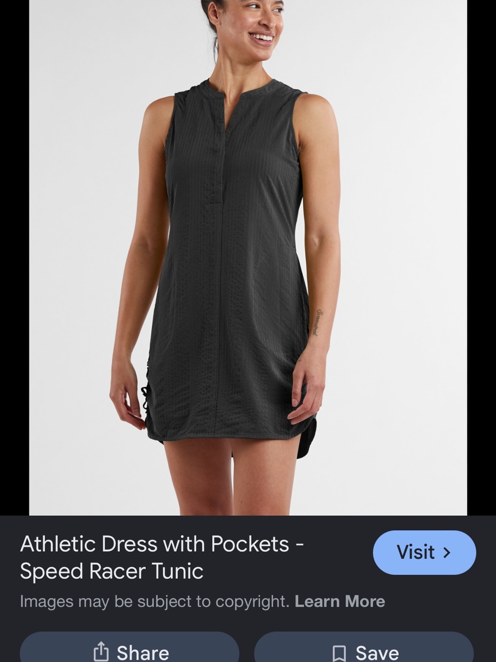 Title Nine Black Sleeveless Racer Tunic/Dress- slate gray